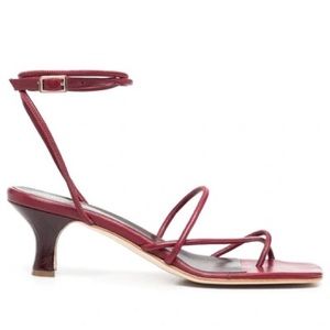 Paris Texas Betty Burgundy Red Kitten Heel Sandals